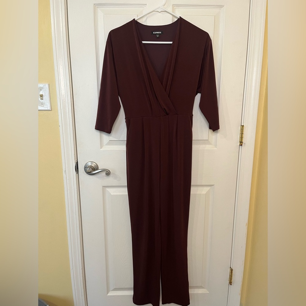 Express Deep Burgundy Long Sleeve Romper Size XS
